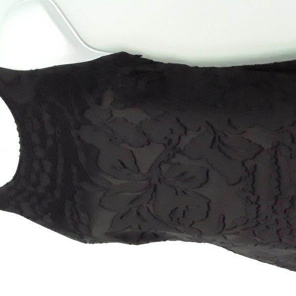 ⭐Laundry by Shelli Segal sheer black floral overlay dress midi/tea length 2Pet - Picture 15 of 15